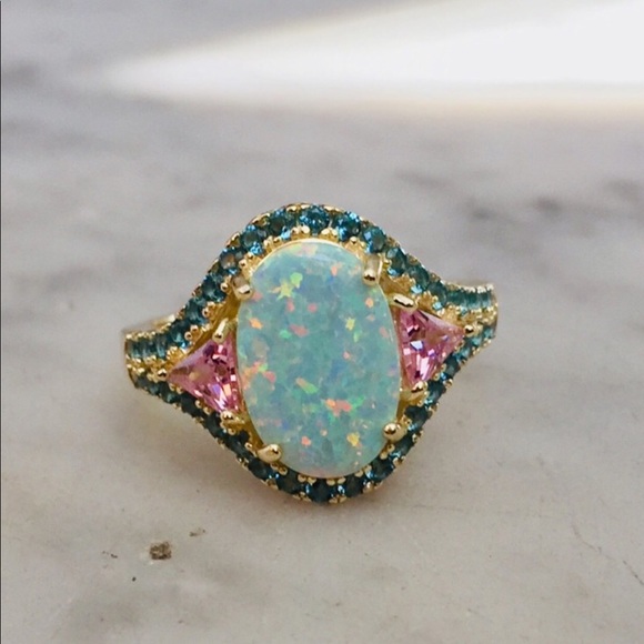 Jewelry - Sterling opal CZ ring